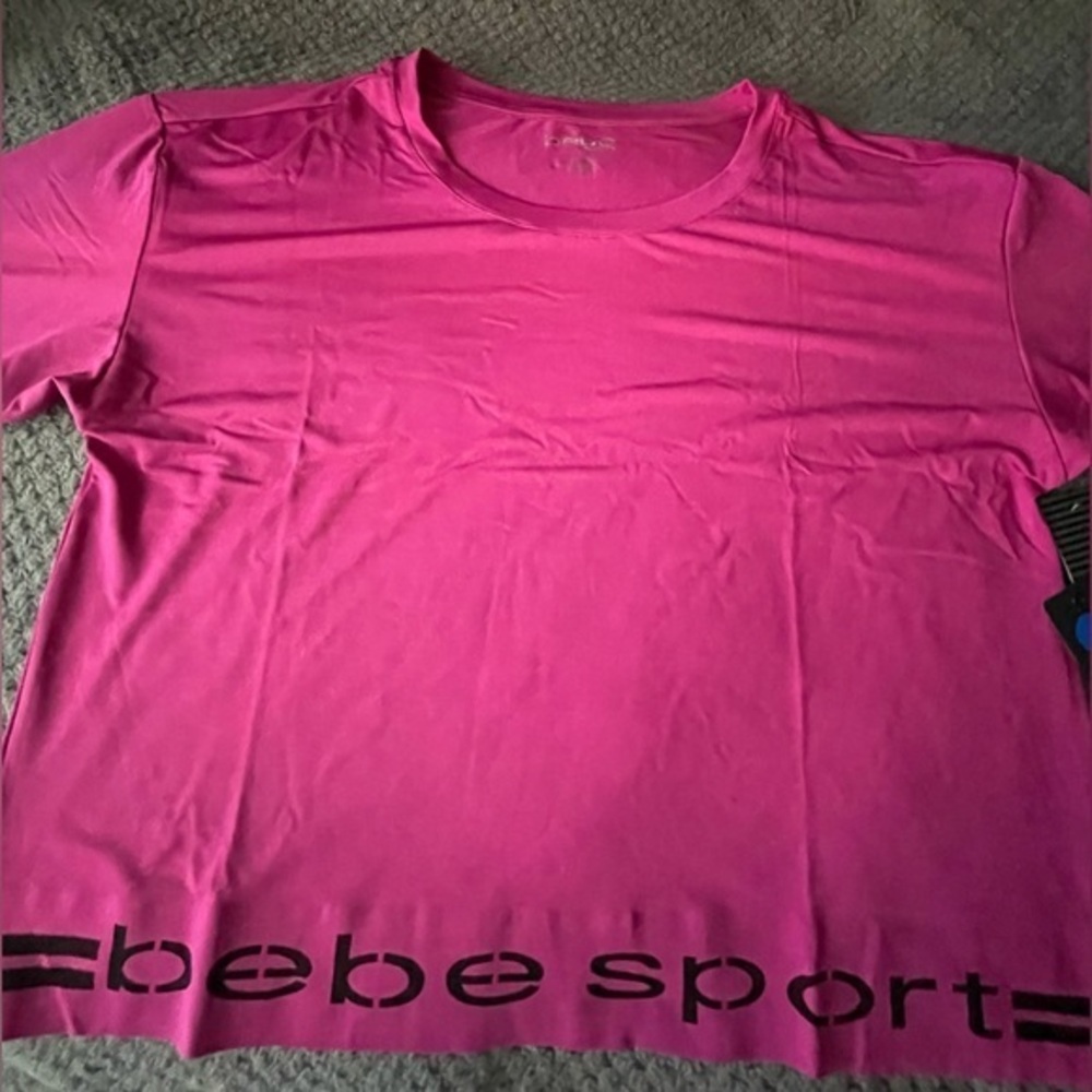 Bebe sport top, women’s Top, sport shirt,bebe Pink Women's Top, Bebe size L